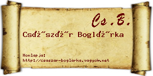Császár Boglárka névjegykártya