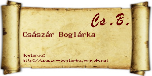 Császár Boglárka névjegykártya